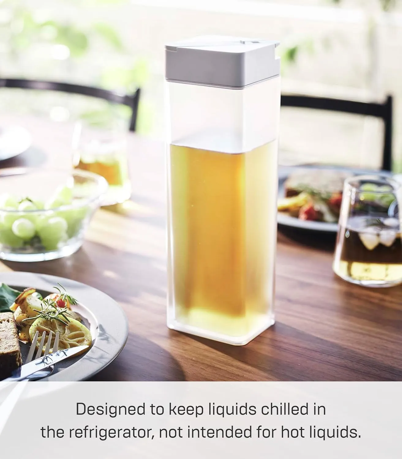 Yamazaki Home Pitcher Bottle for Water Or Tea, Collapsible Reusable Jug with Gasket | ABS Plastic, One Size, White