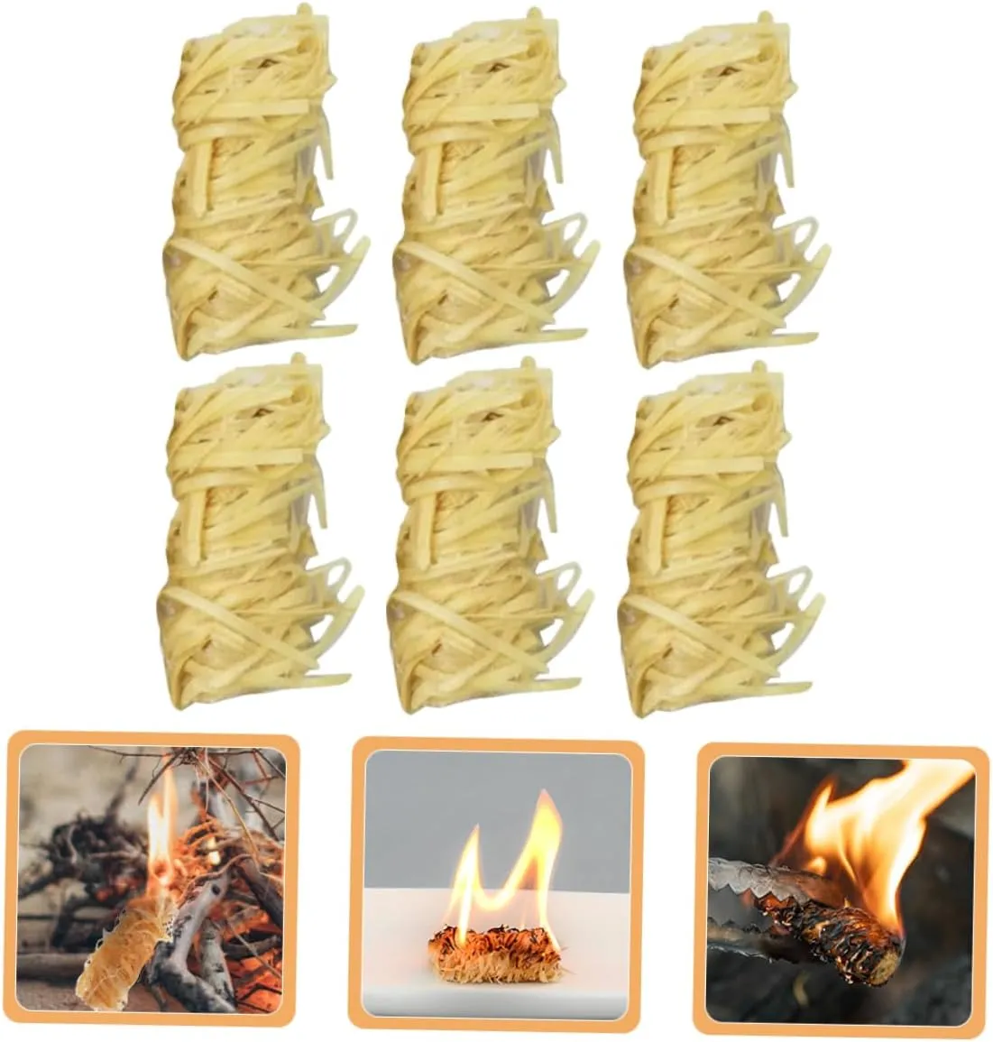 Yardwe 128pcs Practical Wooden Fire Lighters for Camping Barbecues Outdoor Use Easy Use Design for Quick Ignition Burning for Campfires Grilling