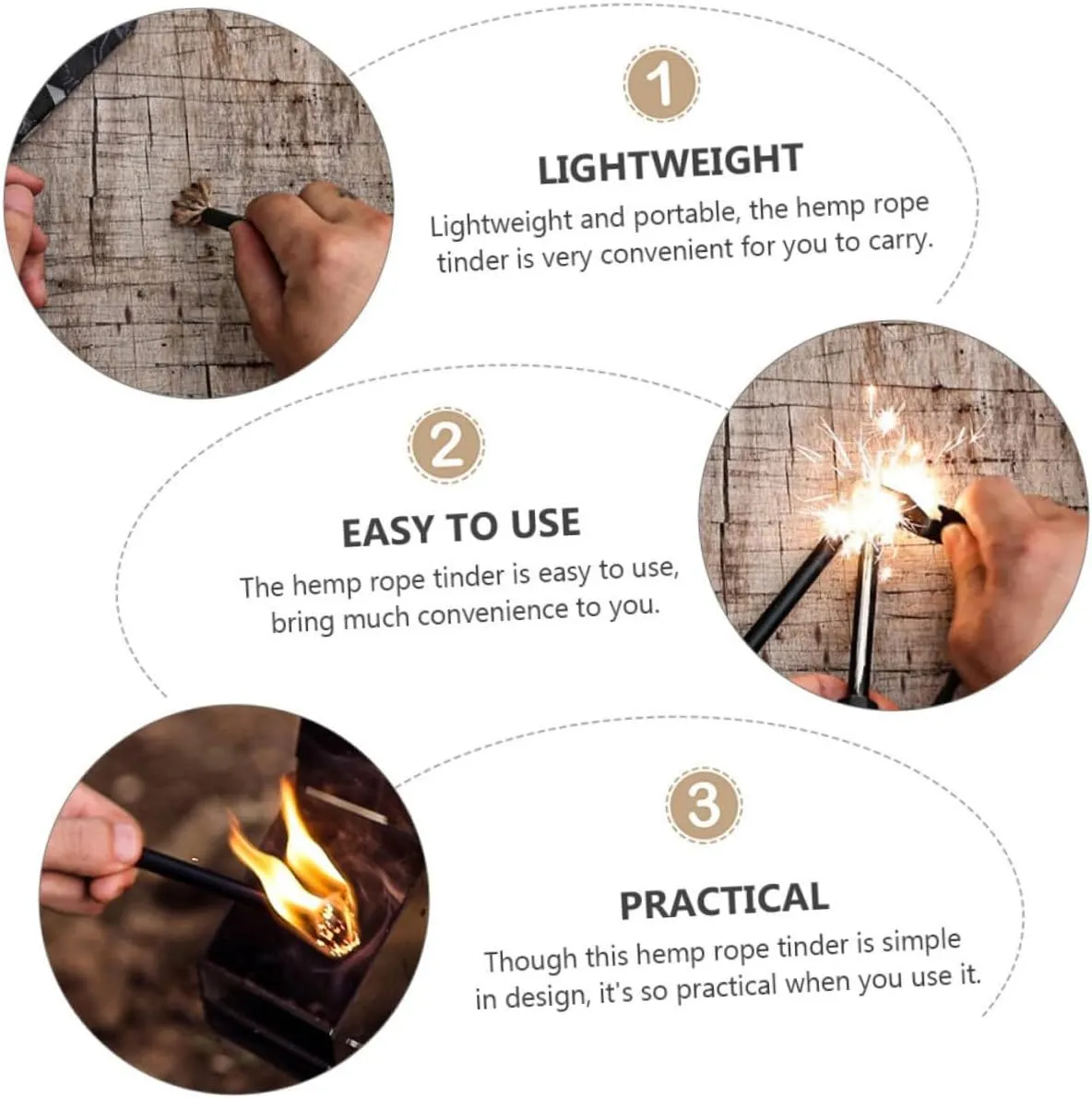Yardwe Kindling Wax Rope Fire Wild Piston Reach Super Camping Gear Survival Gear Emergency Spinners Outdoor