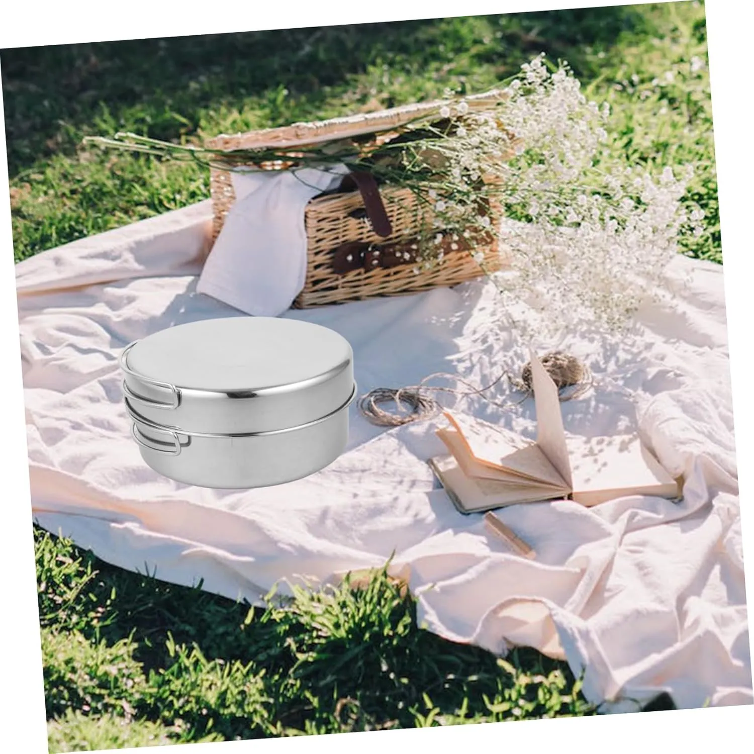 Yardwe Outdoor Camping Pot Stainless Cookware Stainless Cooking Utensils Safe Outdoor Cookware Camping Pot and