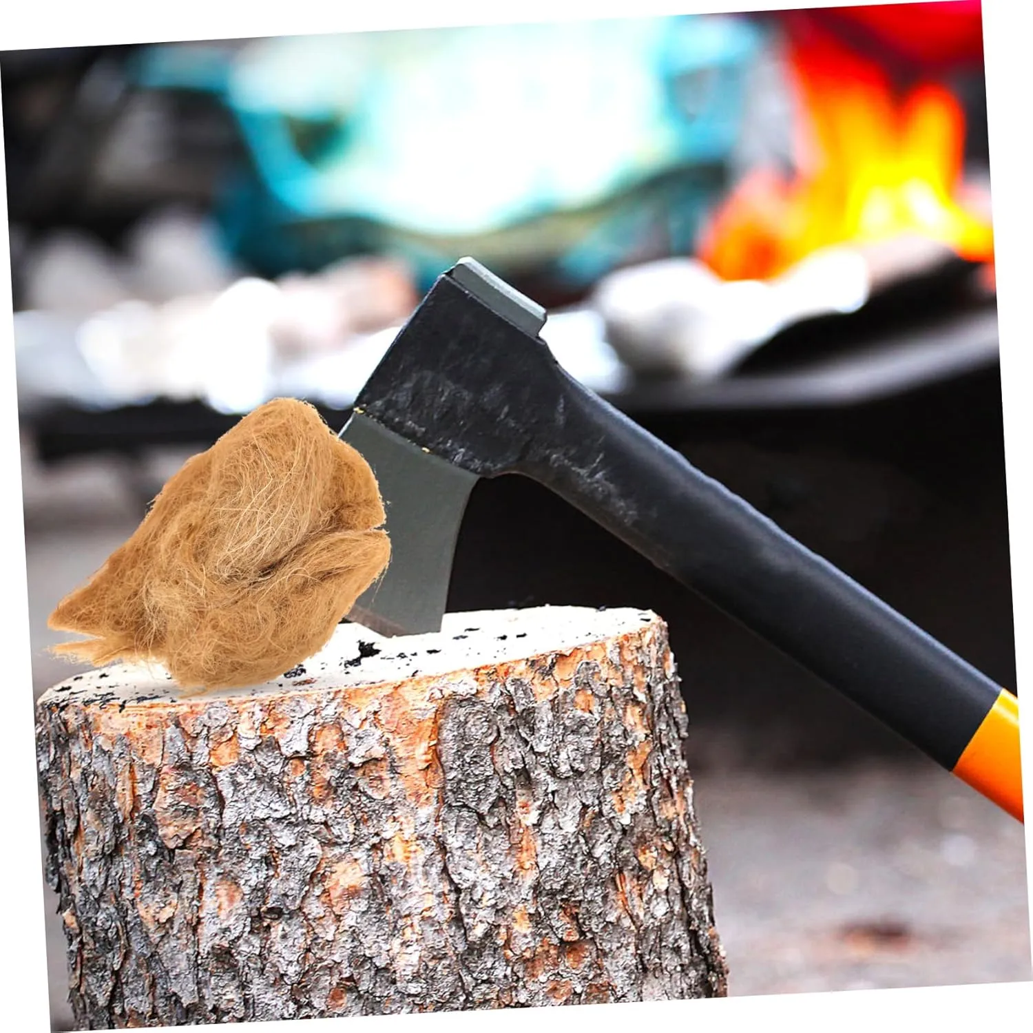 YARNOW 3sets Camping Fire Starter Rod Jute Fire Natural Outdoor Flame Starter Tool Emergency Tool 4pcs*3