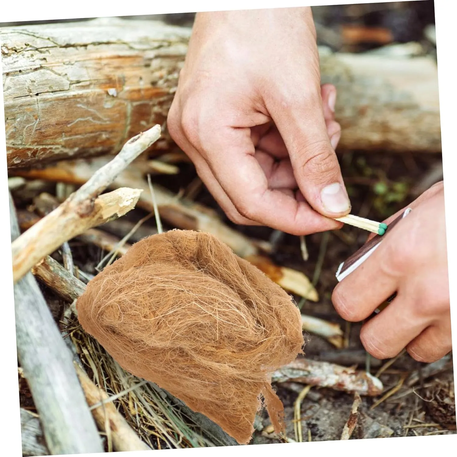 YARNOW 3sets Camping Fire Starter Rod Jute Fire Natural Outdoor Flame Starter Tool Emergency Tool 4pcs*3