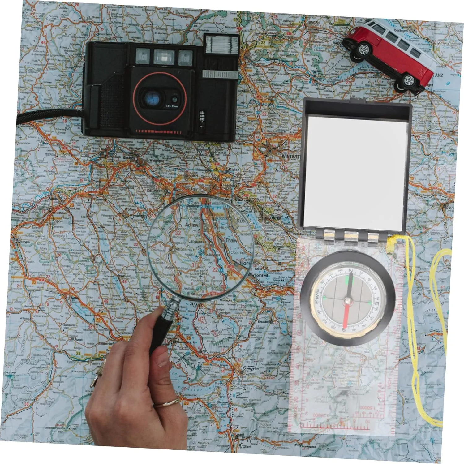 YARNOW Map Ruler Compass Camp Survival Navigation Tool Compass Hiking Directional Compass Mapping Tool Map