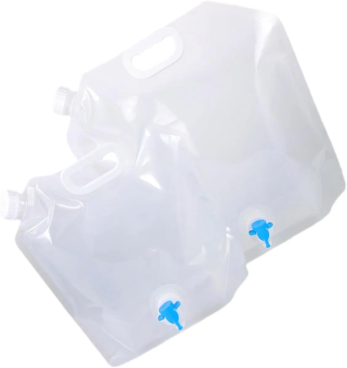 YARNOW Space-saving Portable Water Bags 2 Pack Collapsible Hydration Packs for Hiking Handle Wide Mouth