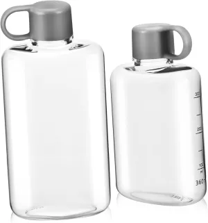 YARNOW Stylish 360ml 500ml Flat Water Bottles Collapsible Flask Leakproof for Outdoor Sports Fitness Cycling