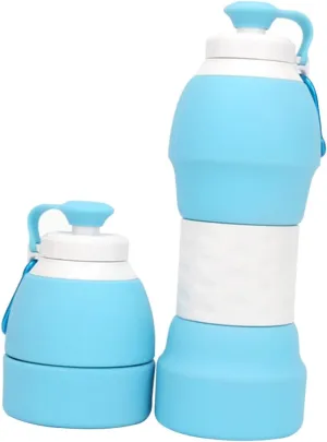 YARNOW Travel Mug Collapsible Water Bottle 18oz Leakproof Flask Expandable Silicone Bottle for Outdoor Hiking Camping Freezable Feature