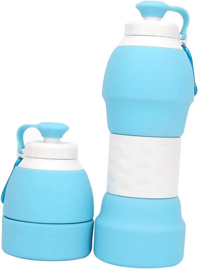 YARNOW Travel Mug Collapsible Water Bottle 18oz Leakproof Flask Expandable Silicone Bottle for Outdoor Hiking Camping Freezable Feature