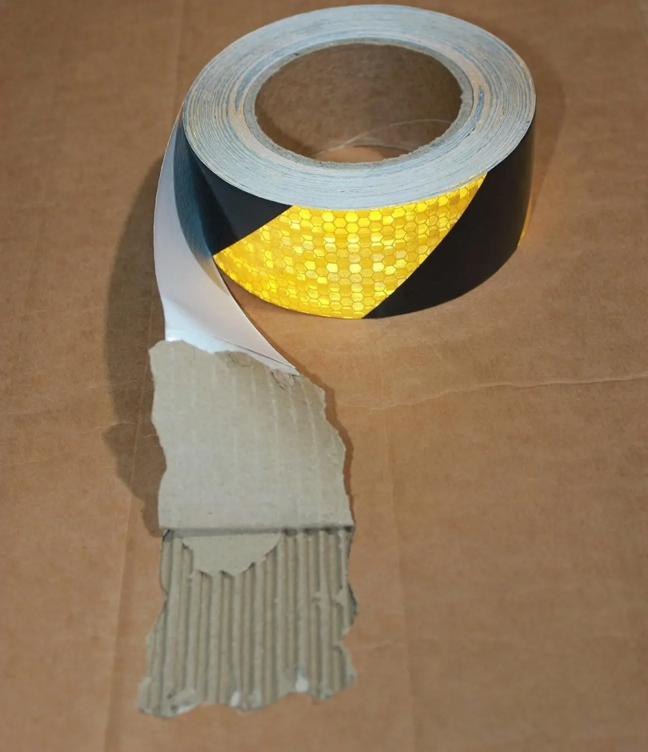 Yellow Black Reflective Tape 2 inch X 66 feet, Outdoor Waterproof Hazard Conspicuity Warning Industrial Marking Tape