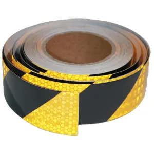 Yellow Black Reflective Tape 2 inch X 66 feet, Outdoor Waterproof Hazard Conspicuity Warning Industrial Marking Tape