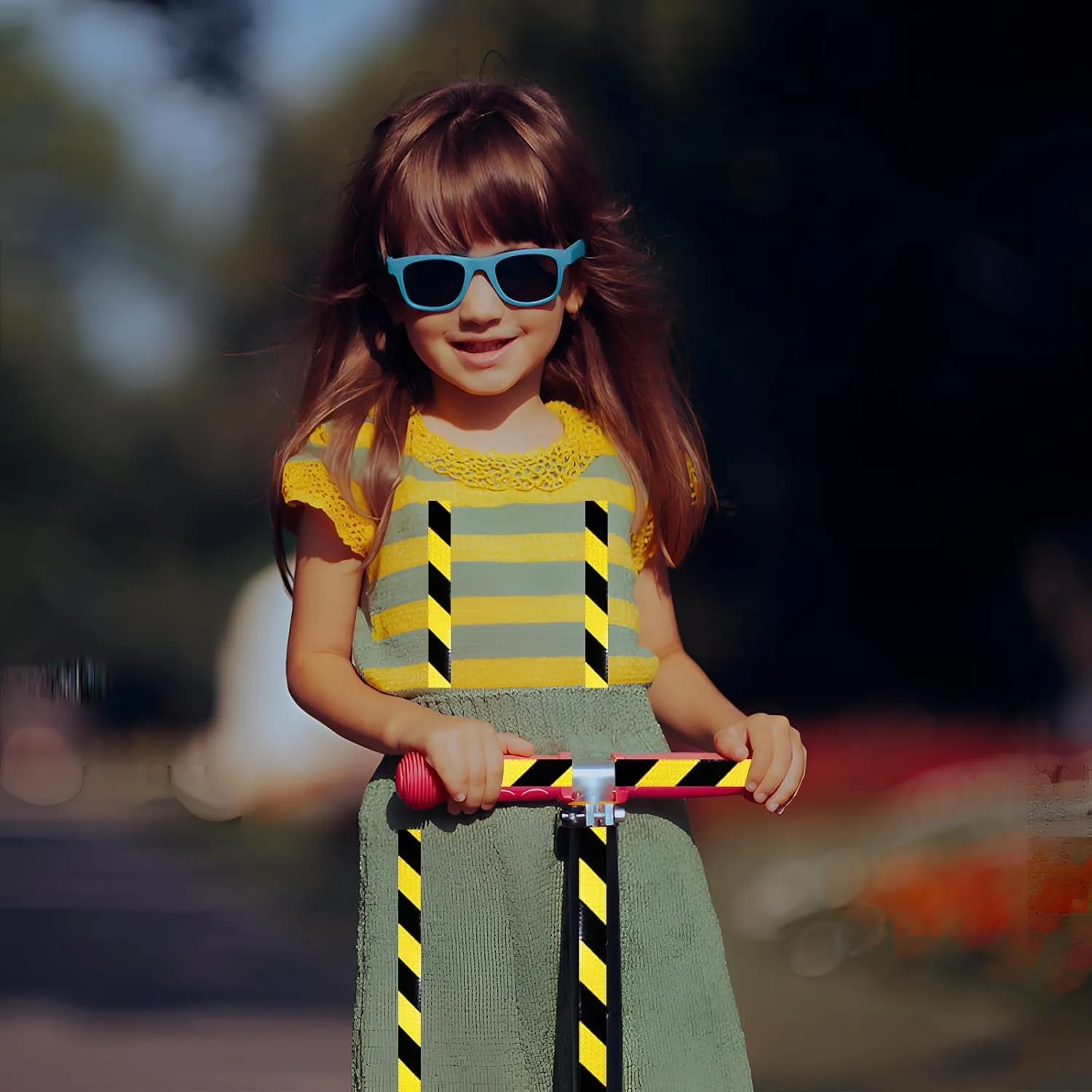 Yellow Black Reflective Tape 2 inch X 66 feet, Outdoor Waterproof Hazard Conspicuity Warning Industrial Marking Tape