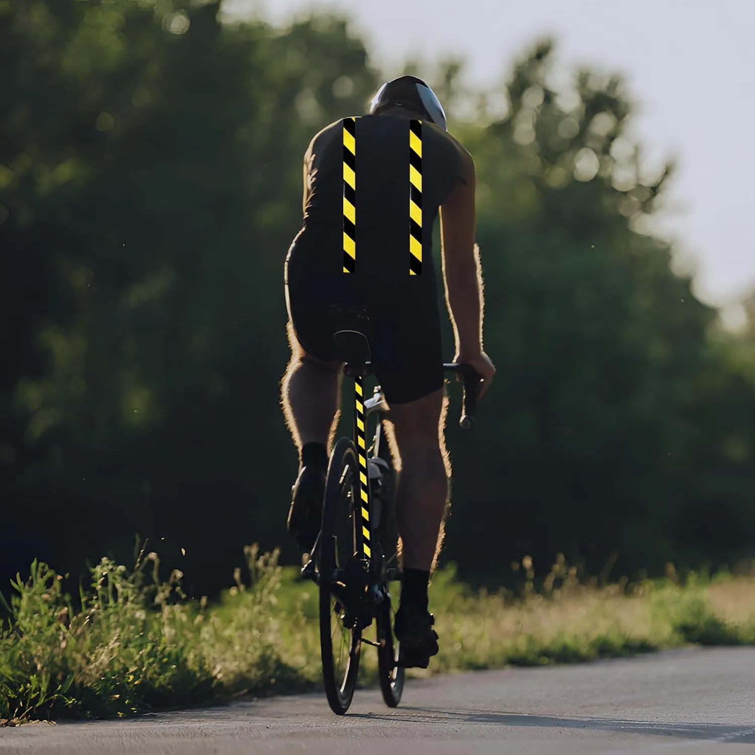 Yellow Black Reflective Tape 2 inch X 66 feet, Outdoor Waterproof Hazard Conspicuity Warning Industrial Marking Tape