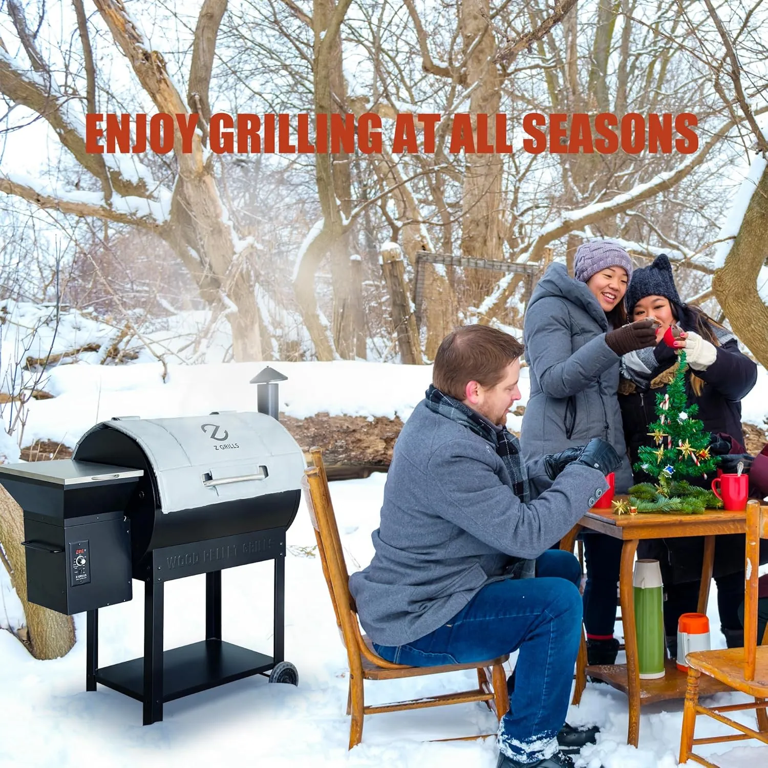 Z GRILLS Thermal Insulation Blanket Fire-Resistant 3-Layer Construction for Enhanced Temperature Preservation, Pellet Savings, Snow Resistance and Waterproof - Ideal for Outdoor Grilling