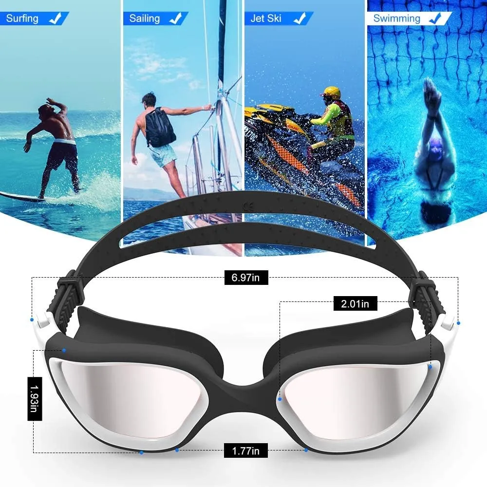 ZIONOR G1 Polarized Swimming Goggles for Unisex Adult Women Anti Fog 100% Anti UV Diving Goggles