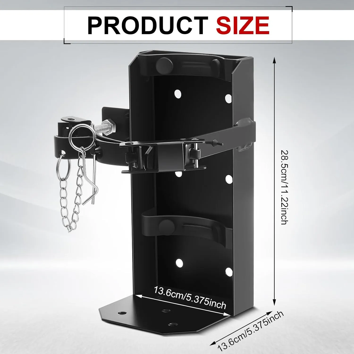 Zonon 1 Pcs Heavy Duty Fire Extinguisher Bracket Metal Fire Extinguisher Holder Wall Mount for Home Car Truck, Mini, Small, and Medium Sized, Black (Fits 10lb Extinguisher)