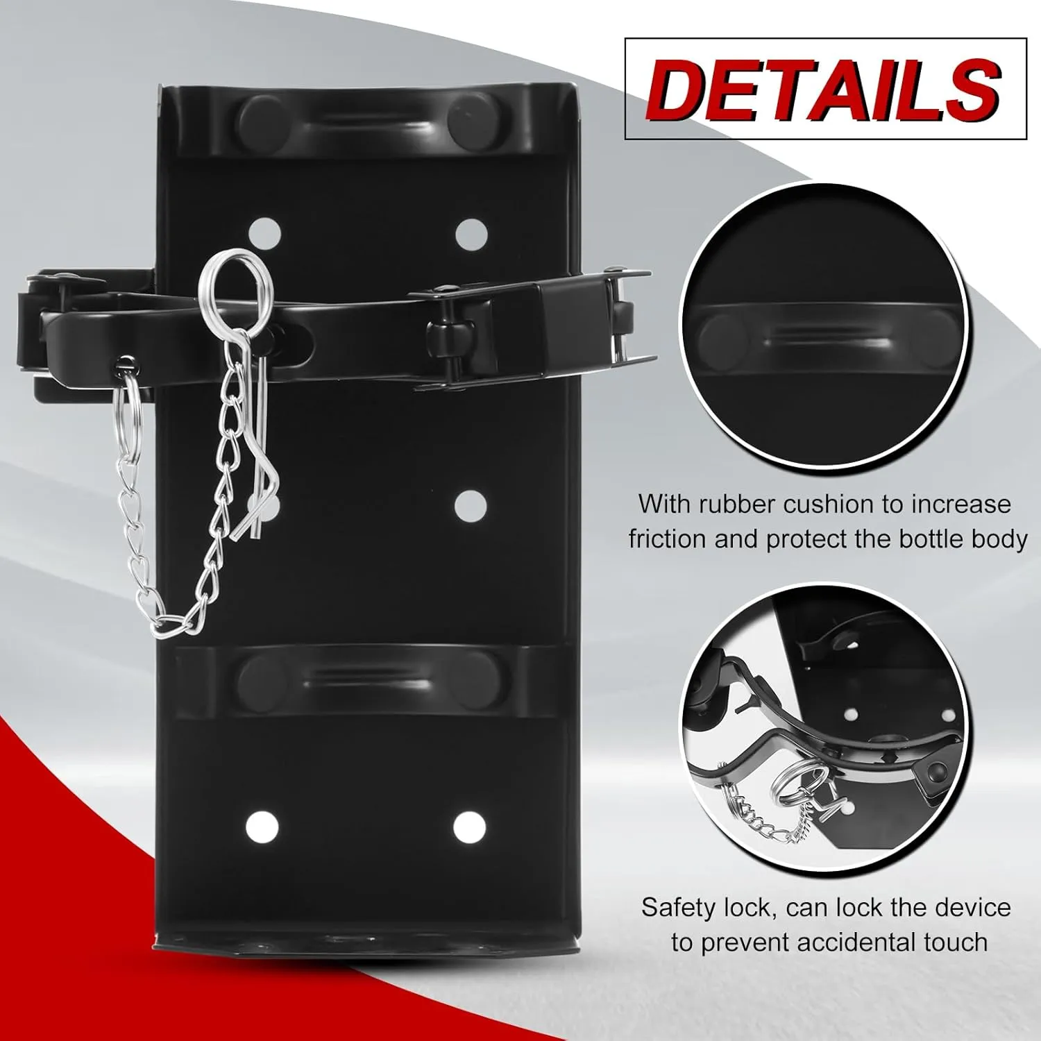 Zonon 1 Pcs Heavy Duty Fire Extinguisher Bracket Metal Fire Extinguisher Holder Wall Mount for Home Car Truck, Mini, Small, and Medium Sized, Black (Fits 10lb Extinguisher)